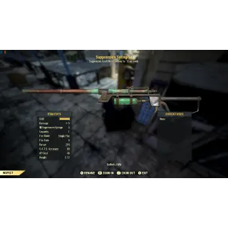 Suppresses Vault 96 mutations for 15 seconds. Comes with 10 Bullets