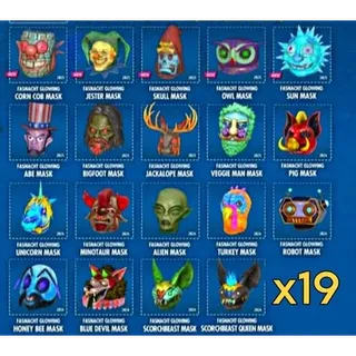 Fallout 76 ALL Glowing Masks - FULL SET x19 Masks