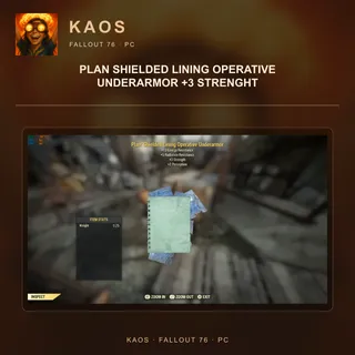 Plan shielded lining operative underarmor +3 strenght