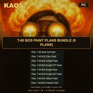 T-60 BOS Paint Plans Bundle (8 Plans) | PC