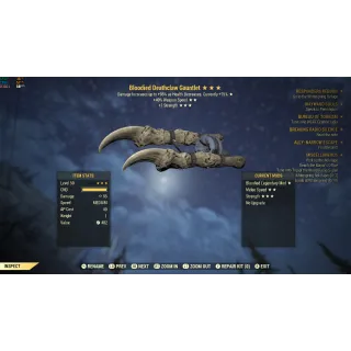 deathclaw gauntlet blood 40speed 1st