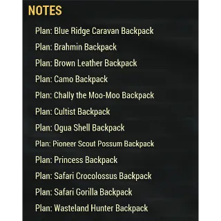 All Rare Backpack Plans