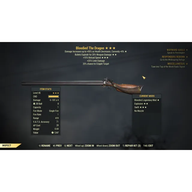 the dragon bloodied ex 15r legacy - Fallout 76 Game Item - Gameflip