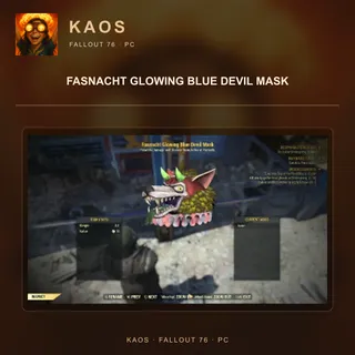 Fasnacht Glowing Blue Devil Mask