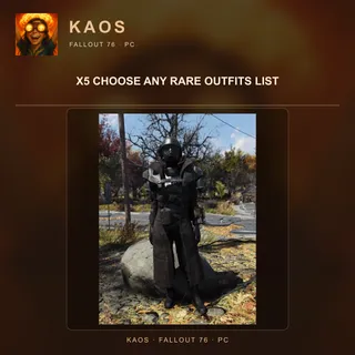 x5 Choose any rare outfits list 