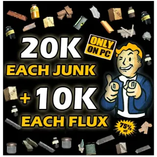 junk 20k all types 10k each flux