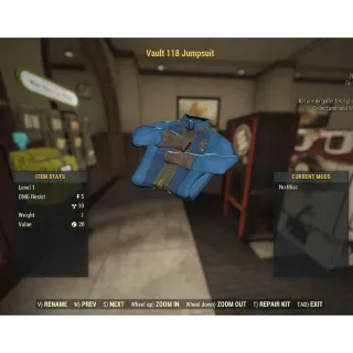 Vault 118 , 96 ,63  jumpsuit 