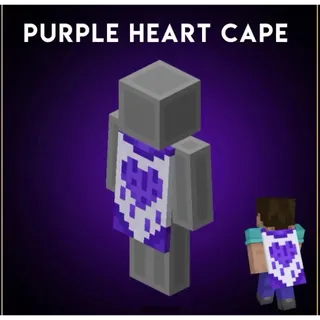 Minecraft Java & Bedrock Edition Purple Heart Cape Global All Platforms