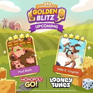 GOLDEN BLITZ MONOPOLY GO 4 🌟 SCAREDY CAT  + 5 🌟 RUSTLING CORN