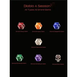 DIABLO 4 | S1 | GRAND GEMS | X5 GEMS OF YOUR CHOICE DIABLO IV