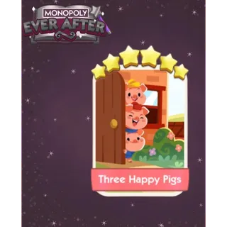 Happy Pigs  Three Happy Pigs - Set 24 - Monopoly GO Sticker