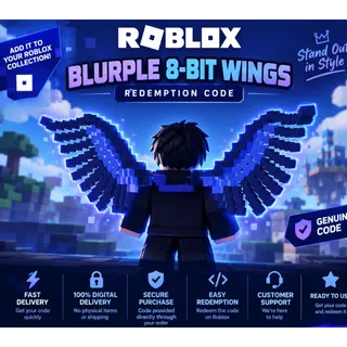 Roblox Blurple 8-Bit Wings | Promo Code | 