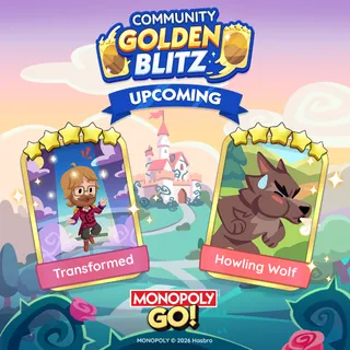 Transformed +  Howling Wolf  5 ⭐ MONOPOLY GO ⭐ FAST DELIVERY GOLDEN BLITZ