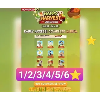 Monopoly Go Happy Harvest- Choose Any 6 Sticker ( FAST)