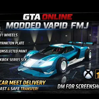 GTA Online Modded Vapid FMJ (Xbox Series S/X) – F1 Wheels, Yankton Plate, Unselected Paint