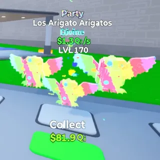 Los Arigato Arigatos Party 1.3Qi/s LVL 170 Go Up For Brainrots Fortnite