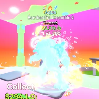 Bombardiro Crocodilo 2 Aqua LVL 200 3.2Qa/s Go Up For Brainrots Fortnite