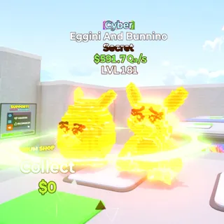 Eggini And Bunnino  LVL 181 591.7 Qa Cyber Go Up For Brainrots Fortnite