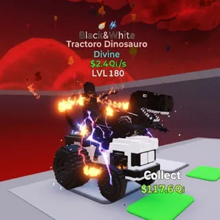 Tractoro Dinosauro Black & White 2.4Qi/s LVL180 Go Up For Brainrots Fortnite