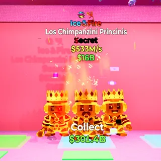 Los Chimpanzini Princinis Ice & Fire 533M/s - Fortnite Steal The Brainrot 2 Traits
