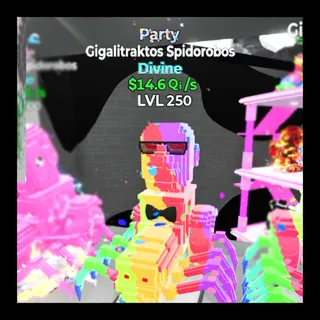 Gigalitraktos Spidorobos LVL 250 Party 14.6Qi/s Go Up For Brainrots Fortnite