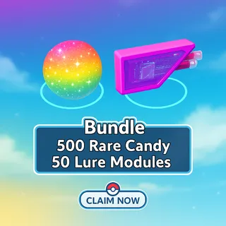 500 Rare Candy & 50 Lure Modules || Plus 50 Charizard (w Mega Energy), 50 Bagon, & Friend Finder Plat Medal | No Login Required