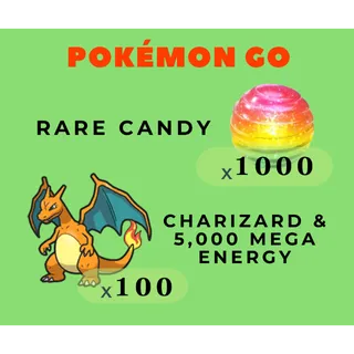1000 Rare Candy || Plus 100 Charizard, 5000 Mega Energy for Charizard and Medals for Friend Finder | NO LOGIN required