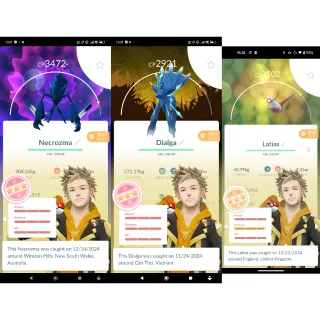 a117. 85M XP 6.6M Dust Lv72, Shundo NECROZMA, Hundo DIALGA-O w Background & Roar of Time, 98IV Legend x3, Legendary ZYGARDE