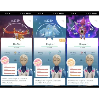 b080. 84M XP 13.3M Dust Lv72, 100IV Ho-Oh & Regice, 1 Shiny Dmax, 1 Shiny Hatched, Legendary Zygarde, 42 Dmax, 7 Pkm BGround