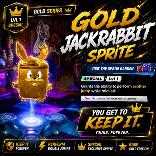 MASTERED LEVEL 5 GOLD JACKRABBIT SPRITE - YOU KEEP IT!