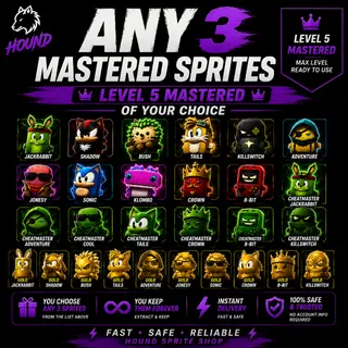 Fortnite ANY 5 Sprites Bundle- Level 5 Mastered