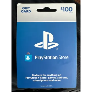 $100.00 USD PlayStation Store