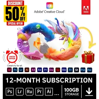 Adobe Creative Cloud Official Subscription All applications 12 months + GREAT FREE GIFTS