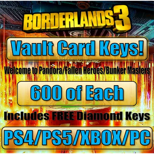 XBOX All Vault Card Keys + Diamond Borderlands 3 Xbox One Game Items Gameflip
