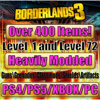 PC/XBOX/PSN - Borderlands 3 - Over 400 Modded Items!
