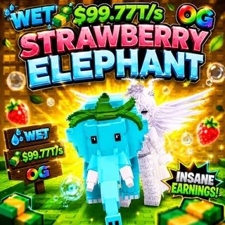 Kick A Lucky Block INSANE Strawberry Elephant  Wet OG Pet