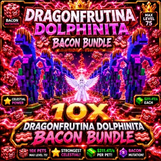 10x Dragonfrutina Dolphinita | Bacon | Kick A Lucky Block ONLINE NOW