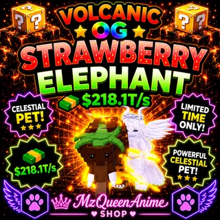 Kick A Lucky Block 🌋 Volcanic Strawberry Elephant OG | 218.1T/s