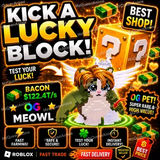 Kick A Lucky Block 🍀 OG Meowl Pet (122.4T/s) | Fast Delivery ⚡ Roblox