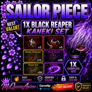 Sailor Piece Black Reaper Kaneki Set + F Move | Fast Delivery | Trusted Seller