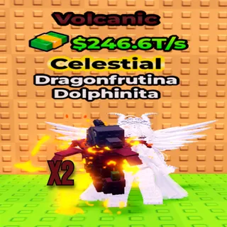Kick A Lucky Block - x2 Volcanic Dragonfrutina Dolphinita Bundle ONLINE NOW