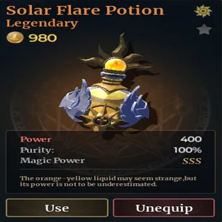 SSS SOLAR FLARE POTION | WIZARD ALCHEMY