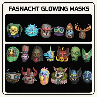 fasnacht glowing masks