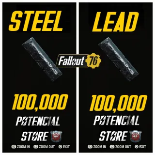 100k Each Steel and Lead 