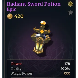  Wizard Alchemy – 2 Radiant Sword Potion (Epic) | SSS Grade | Max Purity 100%