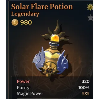 Wizard Alchemy – Solar Flare Potion (Legendary) | SSS Grade | Max Purity 100%