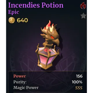 Wizard Alchemy – Incendies Potion (Epic) | SSS Grade | Max Purity 100%