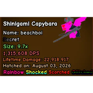 Capybaras VS Plants - Shinigami Capybara 1.3M DPS