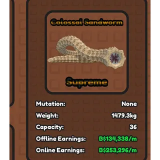 Catch Bugs - Supreme Colossal Sandworm 1000kg+