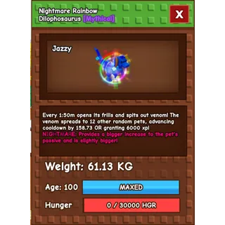 Rainbow Hatched Dilophosaurus 60.59kg